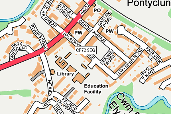CF72 9EG map - OS OpenMap – Local (Ordnance Survey)