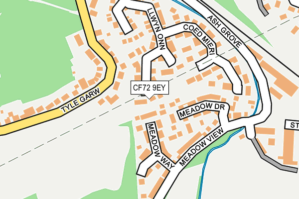 CF72 9EY map - OS OpenMap – Local (Ordnance Survey)