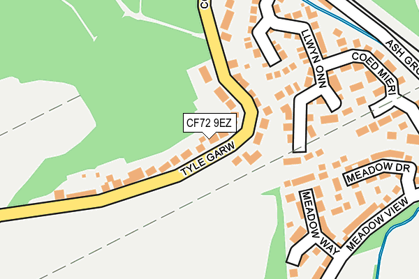 CF72 9EZ map - OS OpenMap – Local (Ordnance Survey)