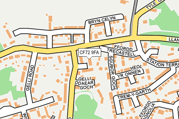 CF72 9FA map - OS OpenMap – Local (Ordnance Survey)