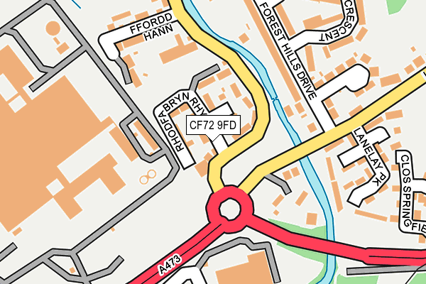 CF72 9FD map - OS OpenMap – Local (Ordnance Survey)