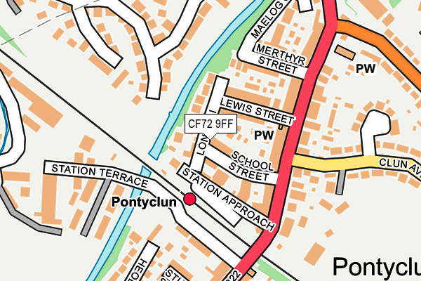 CF72 9FF map - OS OpenMap – Local (Ordnance Survey)