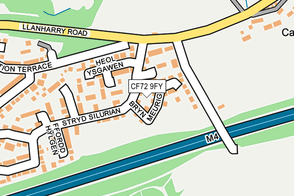 CF72 9FY map - OS OpenMap – Local (Ordnance Survey)