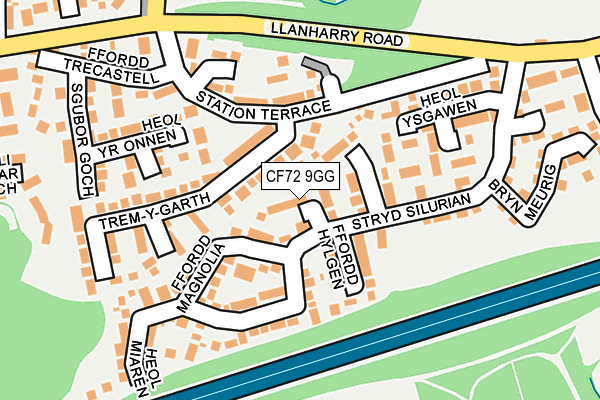 CF72 9GG map - OS OpenMap – Local (Ordnance Survey)