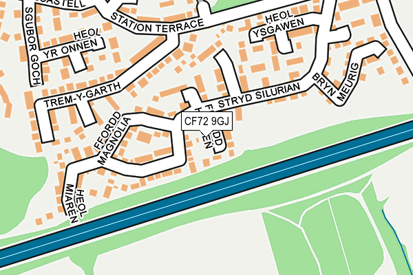 CF72 9GJ map - OS OpenMap – Local (Ordnance Survey)