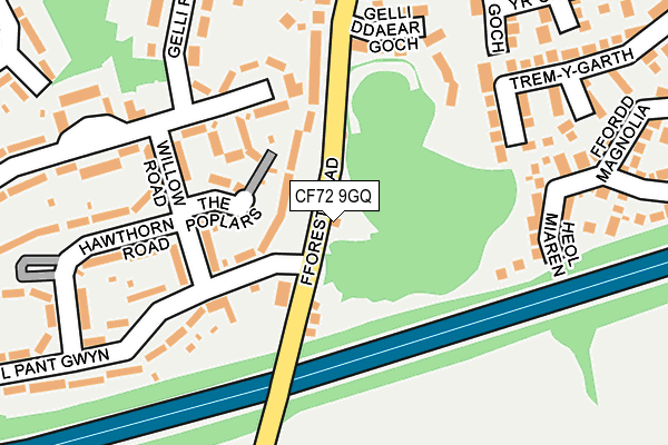 CF72 9GQ map - OS OpenMap – Local (Ordnance Survey)