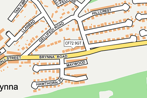 CF72 9GT map - OS OpenMap – Local (Ordnance Survey)