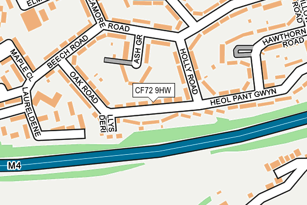 CF72 9HW map - OS OpenMap – Local (Ordnance Survey)