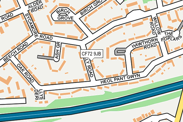 CF72 9JB map - OS OpenMap – Local (Ordnance Survey)