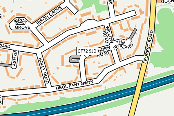 CF72 9JD map - OS OpenMap – Local (Ordnance Survey)