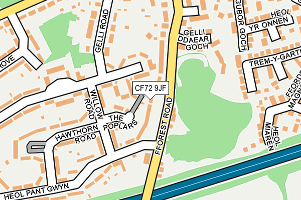 CF72 9JF map - OS OpenMap – Local (Ordnance Survey)