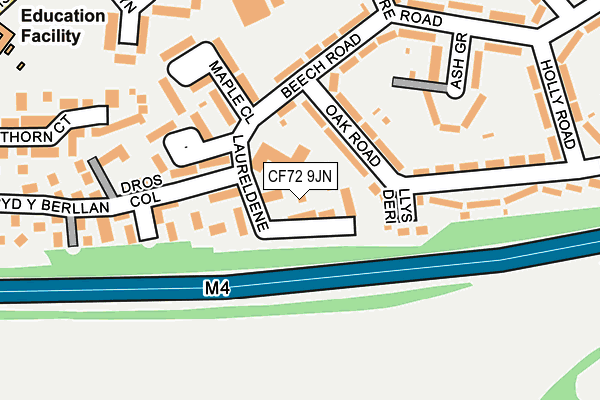 CF72 9JN map - OS OpenMap – Local (Ordnance Survey)