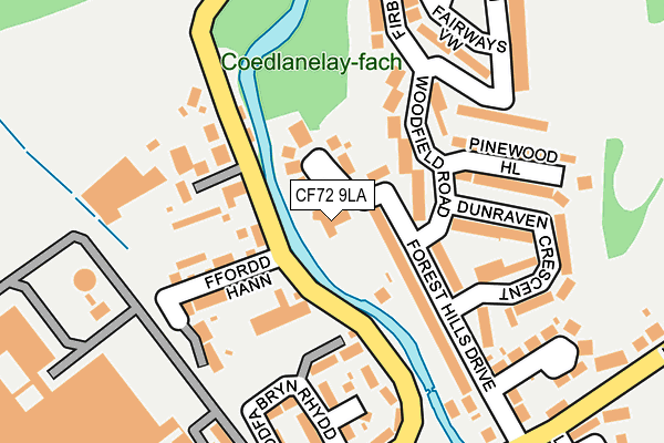 CF72 9LA map - OS OpenMap – Local (Ordnance Survey)