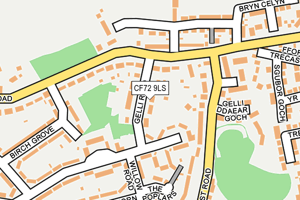 CF72 9LS map - OS OpenMap – Local (Ordnance Survey)