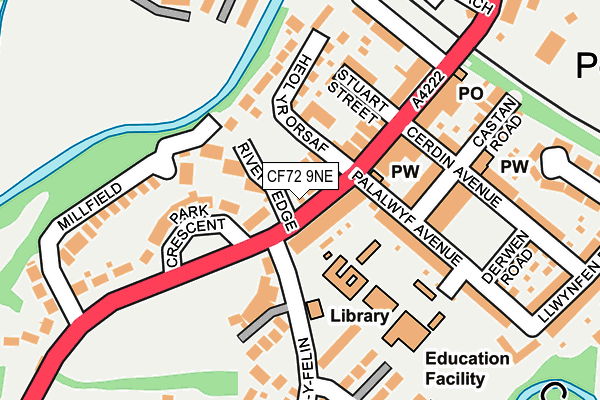 CF72 9NE map - OS OpenMap – Local (Ordnance Survey)