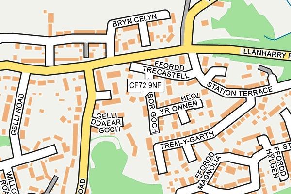 CF72 9NF map - OS OpenMap – Local (Ordnance Survey)