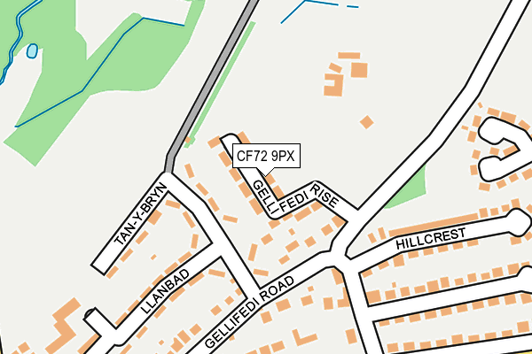 CF72 9PX map - OS OpenMap – Local (Ordnance Survey)