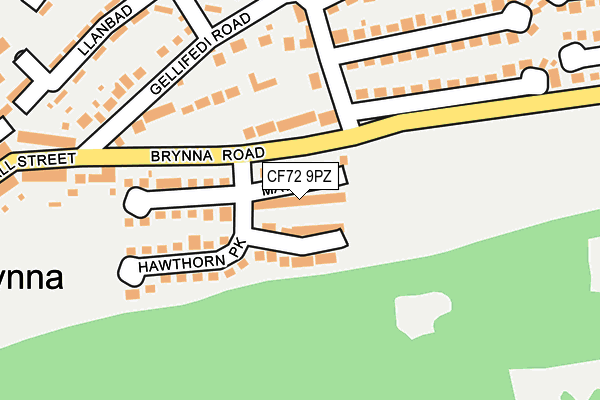 CF72 9PZ map - OS OpenMap – Local (Ordnance Survey)
