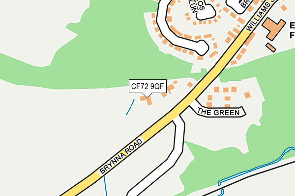 CF72 9QF map - OS OpenMap – Local (Ordnance Survey)