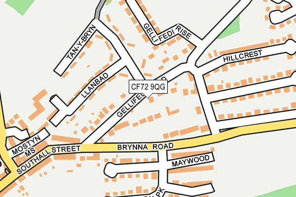 CF72 9QG map - OS OpenMap – Local (Ordnance Survey)