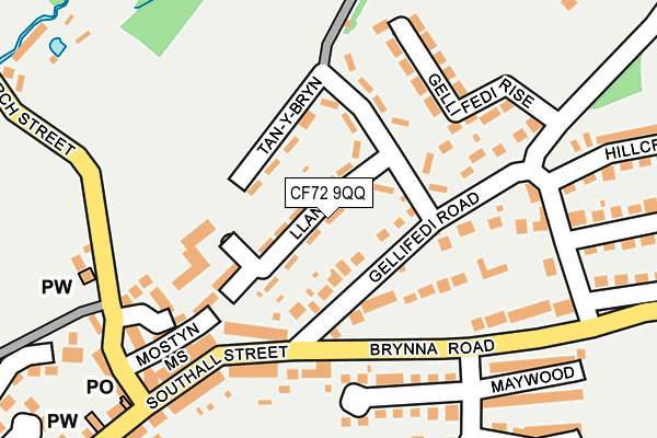 CF72 9QQ map - OS OpenMap – Local (Ordnance Survey)