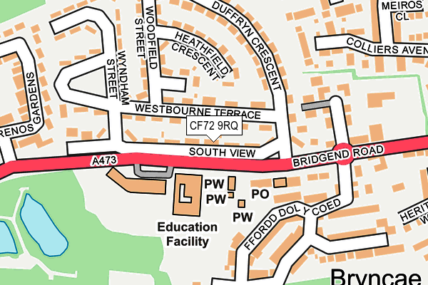 CF72 9RQ map - OS OpenMap – Local (Ordnance Survey)