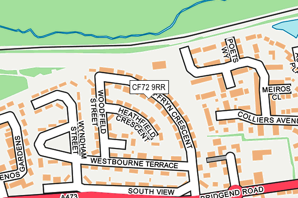 CF72 9RR map - OS OpenMap – Local (Ordnance Survey)