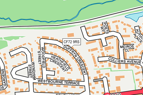CF72 9RS map - OS OpenMap – Local (Ordnance Survey)