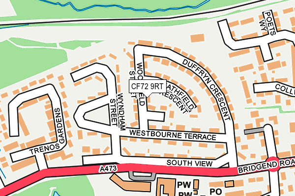 CF72 9RT map - OS OpenMap – Local (Ordnance Survey)