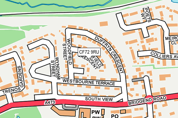 CF72 9RU map - OS OpenMap – Local (Ordnance Survey)