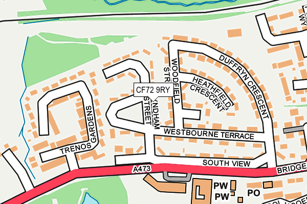 CF72 9RY map - OS OpenMap – Local (Ordnance Survey)