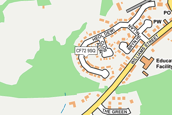 CF72 9SQ map - OS OpenMap – Local (Ordnance Survey)