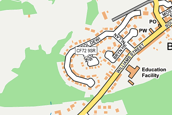 CF72 9SR map - OS OpenMap – Local (Ordnance Survey)