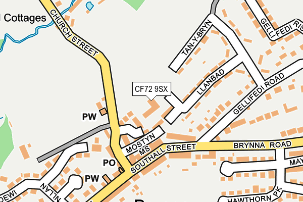CF72 9SX map - OS OpenMap – Local (Ordnance Survey)