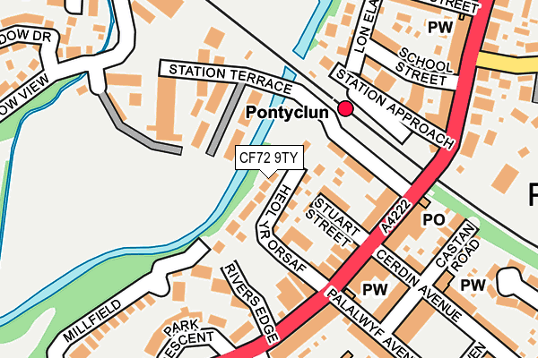 CF72 9TY map - OS OpenMap – Local (Ordnance Survey)