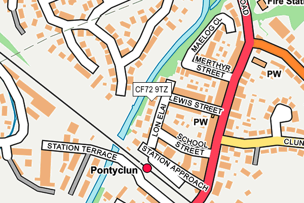 CF72 9TZ map - OS OpenMap – Local (Ordnance Survey)
