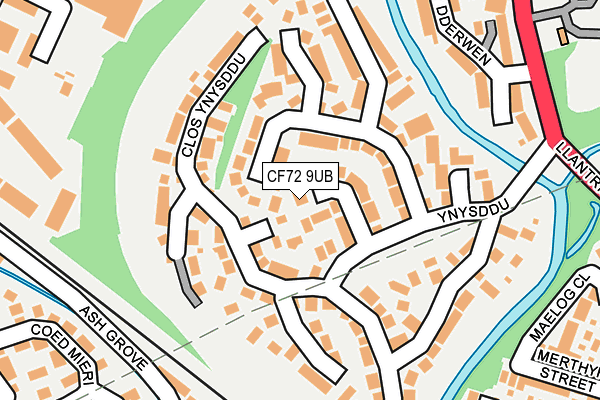CF72 9UB map - OS OpenMap – Local (Ordnance Survey)