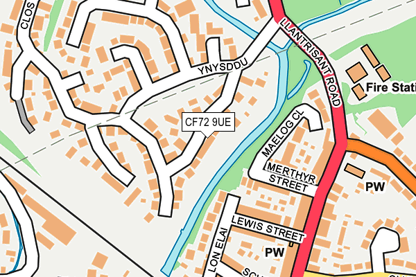 CF72 9UE map - OS OpenMap – Local (Ordnance Survey)