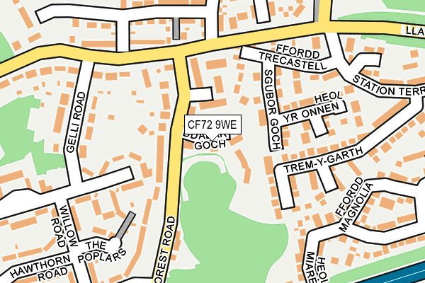 CF72 9WE map - OS OpenMap – Local (Ordnance Survey)