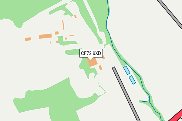 CF72 9XD map - OS OpenMap – Local (Ordnance Survey)
