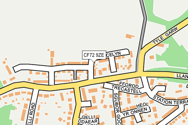 CF72 9ZE map - OS OpenMap – Local (Ordnance Survey)
