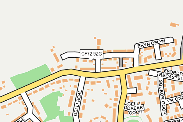 CF72 9ZG map - OS OpenMap – Local (Ordnance Survey)