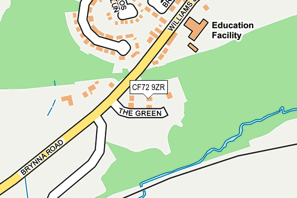 CF72 9ZR map - OS OpenMap – Local (Ordnance Survey)