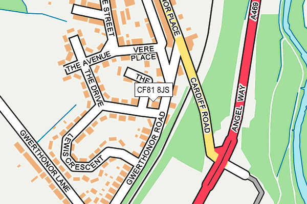CF81 8JS map - OS OpenMap – Local (Ordnance Survey)