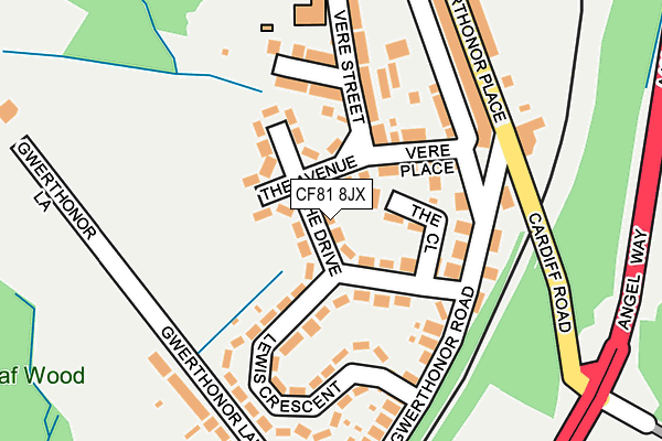 CF81 8JX map - OS OpenMap – Local (Ordnance Survey)