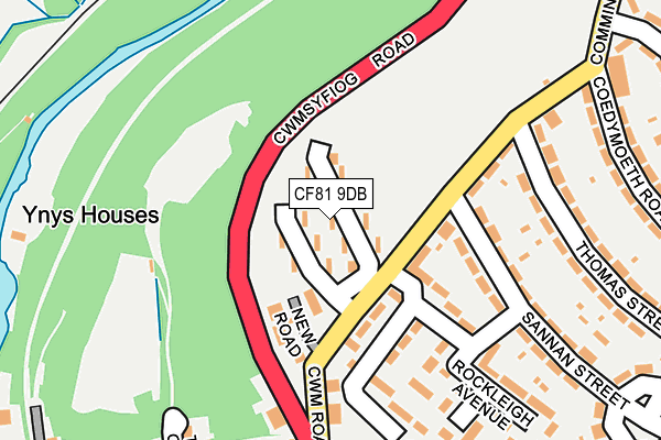 CF81 9DB map - OS OpenMap – Local (Ordnance Survey)