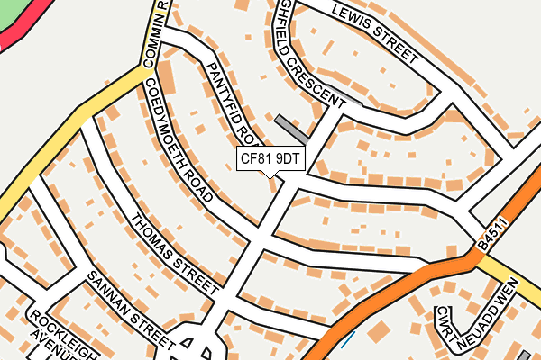 CF81 9DT map - OS OpenMap – Local (Ordnance Survey)