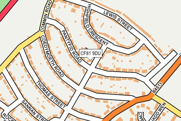 CF81 9DU map - OS OpenMap – Local (Ordnance Survey)