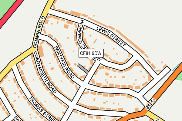CF81 9DW map - OS OpenMap – Local (Ordnance Survey)
