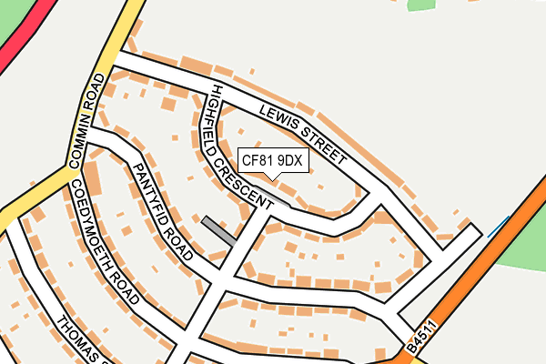 CF81 9DX map - OS OpenMap – Local (Ordnance Survey)